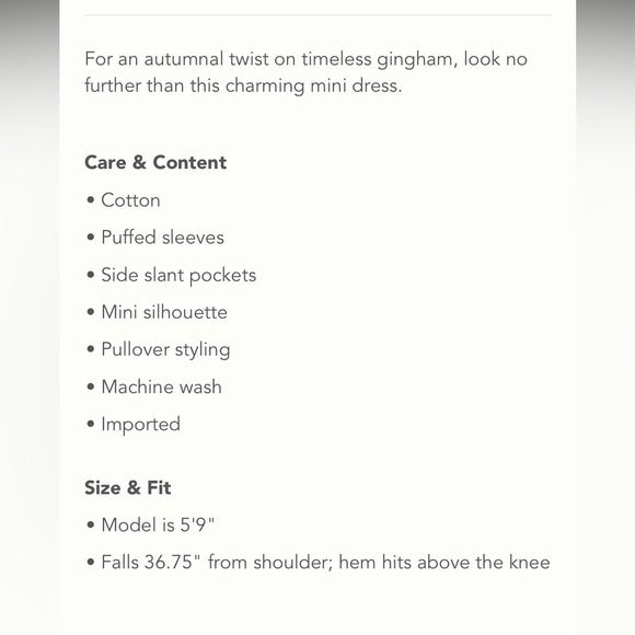 ✨ Anthropologie Penny Gingham Dress Sz M - Picture 6 of 6